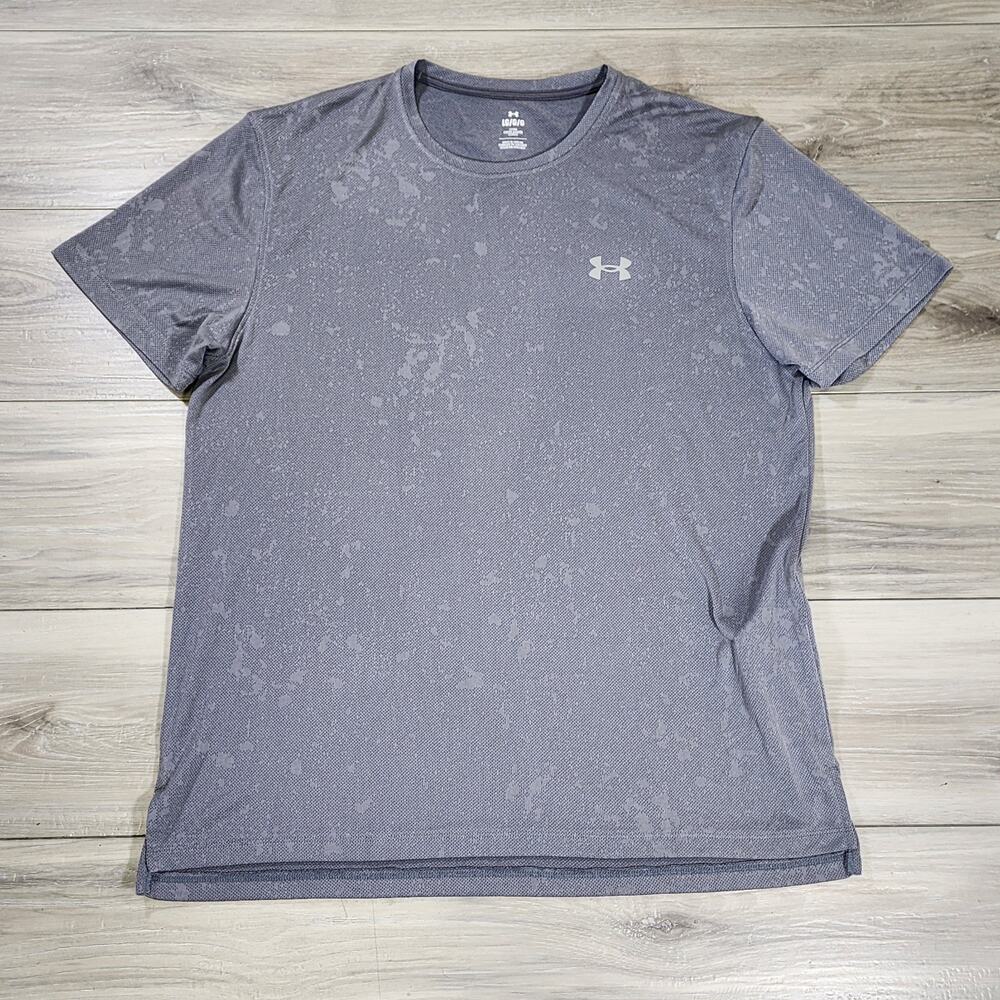 Under Armour T-Shirt Men's Large Gray Launch Splatter Short Sleeve New